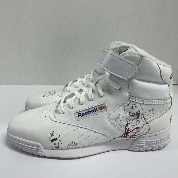 Reebok Ex-O-Fit Clean High SZ 9.5 White Bait Stranger Things Ghostbusters CN3570